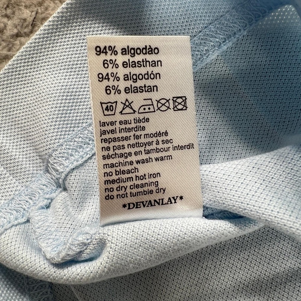 Lacoste Polo Shirt Women US Sise S (EU/2) Light Blue Pique Stretch Short Sleeve - Picture 7 of 11